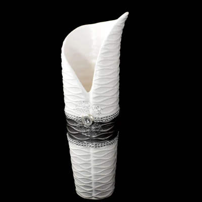 CER-WAZON RĘKAW Z RELIEFEM DUŻY *DEKOR PASEK-BIAŁY* C-559P