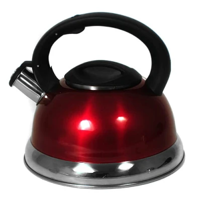 CZAJNIK NA GAZ INDUKCJĘ TRADYCYJNY Z GWIZDKIEM 3L CZERWONY