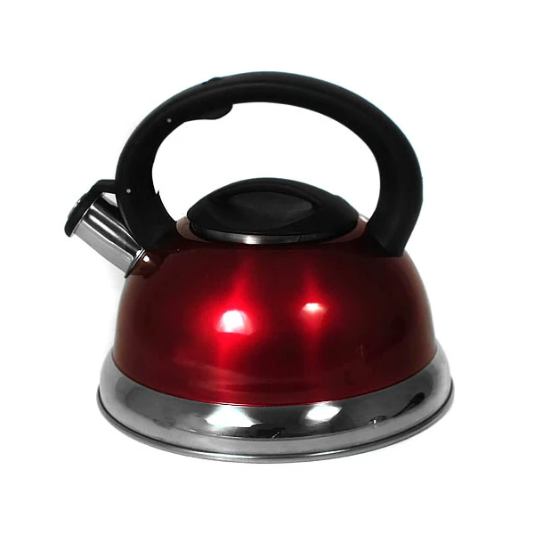 CZAJNIK NA GAZ INDUKCJĘ TRADYCYJNY Z GWIZDKIEM 3L CZERWONY