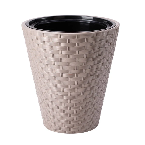 DONICA RATTANA OKRĄGŁA 40 SZARO-BEŻOWY + WKŁAD
