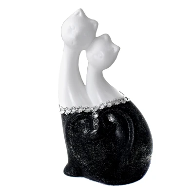 CER-KOT PODWÓJNY Z SERCEM *DECOR BROKAT* C-678B