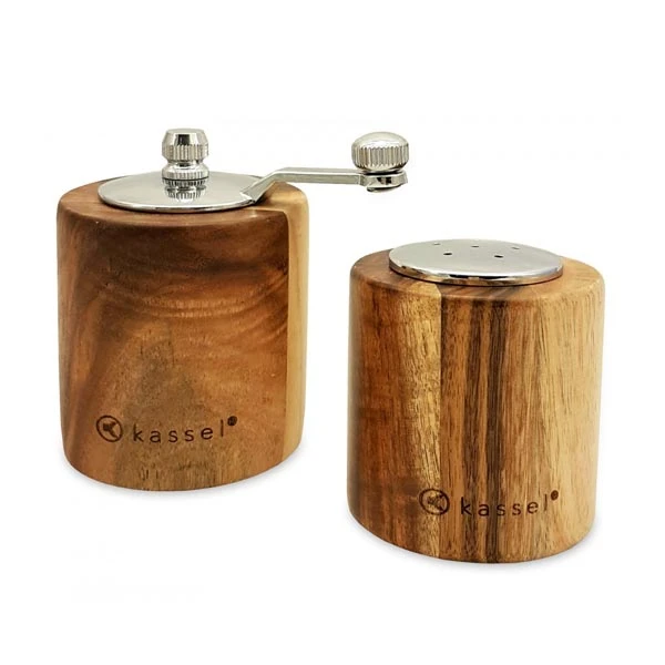 KAS-KPL. MŁYNEK DO PIEPRZU + SOLNICZKA *AKACJA* MECHANIZM CERAMICZNY