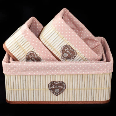 DM-KPL. 4-KOSZYKÓW Z BAMBUSA BEŻOWE 134092