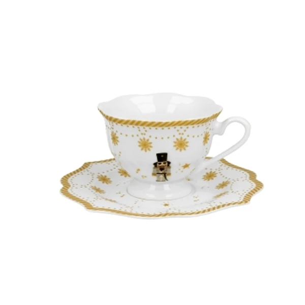 FILIŻANKA ŚWIĄTECZNA ZE SPODKIEM PORCELANA DO KAWY DO HERBATY NA PREZENT