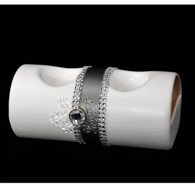 CER-ŚWIECZNIK RURA II *DECOR PASEK-BIAŁY* C-304P