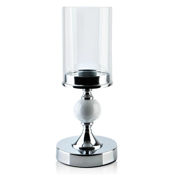 MON-ŚWIECZNIK Z KOLSZEM 12X31CM SREBRNY 1036