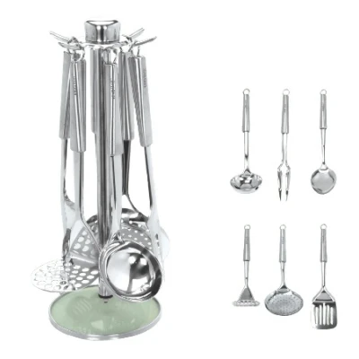 KH-3368 PRZYBORY KUCHENNE NA SZKLANYM STOJAKU