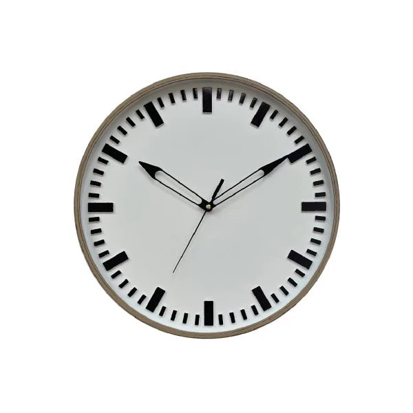 AS-ZEGAR ŚCIENNY 40CM BIAŁA TARCZA/DREWNO