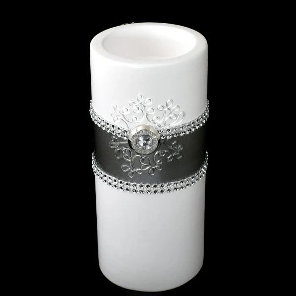 CER-ŚWIECZNIK TUBA DUŻA *DEKOR PASEK-BIAŁY* C-506P