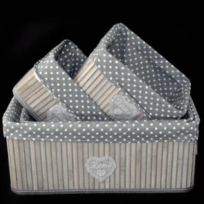 DM-KPL. 4-KOSZYKÓW Z BAMBUSA SZARE 134096