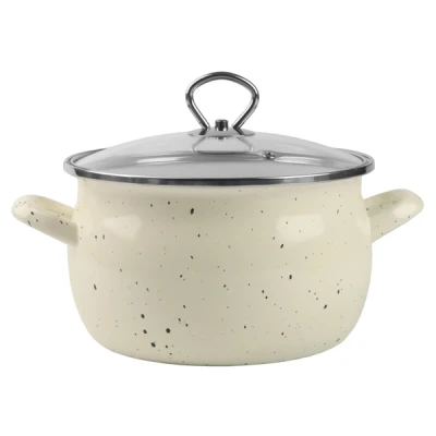 RYB-GARNEK EMALIOWANY OKUWANY 22 Z/P 5,5L KREMOWY HELENA