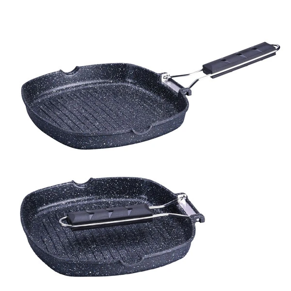 KH-3748 PATELNIA GRILLOWA Z POWŁOKĄ MARMUR 28x28CM
