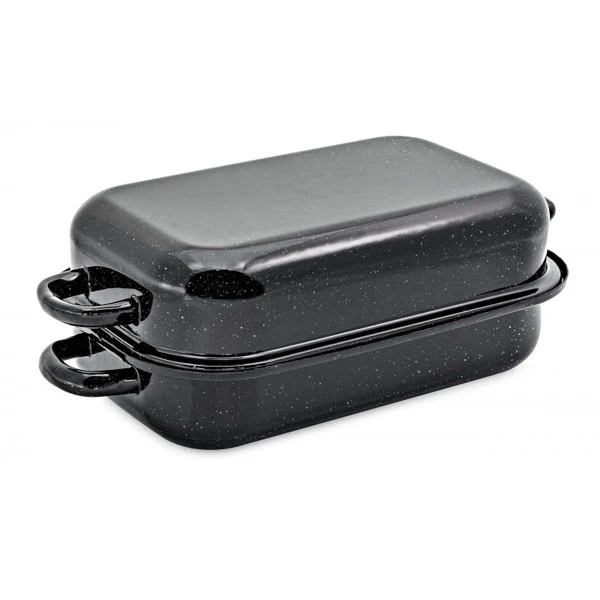 GĘSIARKA  EMALIOWANA 30CM PROSTOKĄTNA