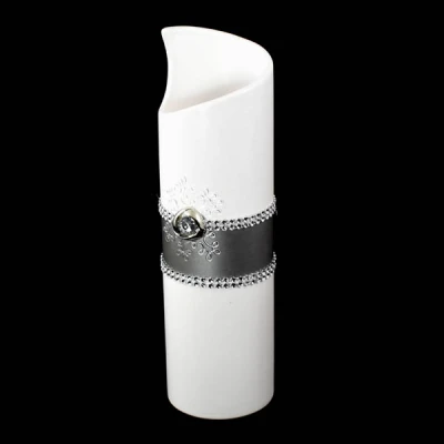 CER-WAZON TUBA MINI *DEKOR PASEK-BIAŁY* C-400P