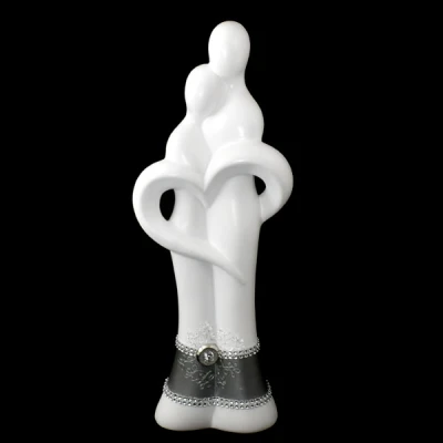 CER-AKT PARA W OBJĘCIACH SERCA DUŻA *DEKOR PASEK-BIAŁY* C-852P