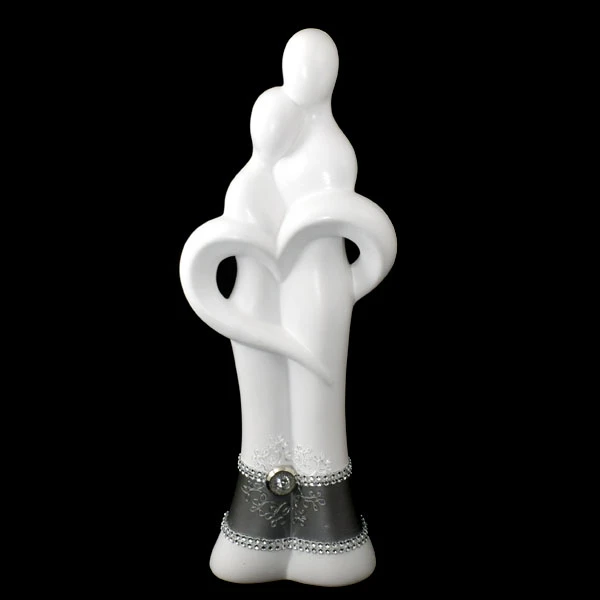 CER-AKT PARA W OBJĘCIACH SERCA DUŻA *DEKOR PASEK-BIAŁY* C-852P