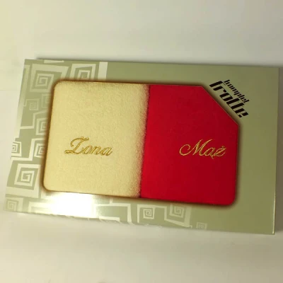 EUR-KPL. 2 RECZNIKÓW SZMARAGD HAFT *MĄŻ/ŻONA*   *ON/ONA*