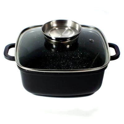 KH-3968 GARNEK 20CM Z POWŁOKĄ MARMURKOWĄ 2,1L