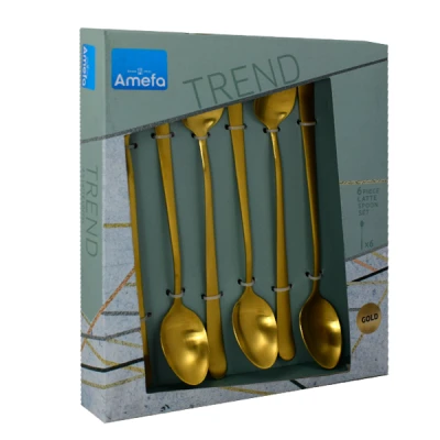 AUSTIN-KPL. 6 ŁYŻECZEK DO KAWY LATTE ZŁOTYCH W PUD. 1410