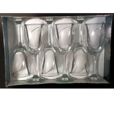 KPL.6 KIELISZKÓW DO WINA *SALSA* WSTĘGA PLATYNA