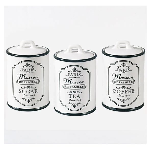 SPL-20030-03CS KPL. 3 POJEMNIKÓW CERAMICZNYCH *PARIS MAISON*