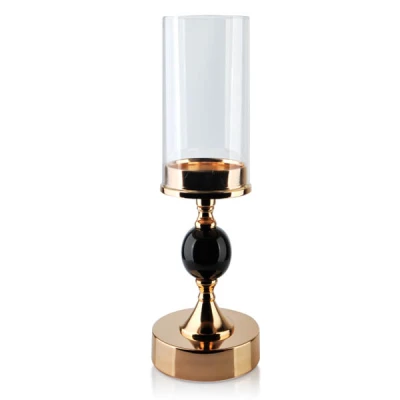 MON-ŚWIECZNIK Z KOLSZEM 12X31CM ZŁOTY 1012