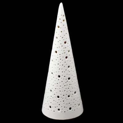 CER-CHOINKA STOŻEK DUŻA Z DZIURKAMI *SZKLIWO BIAŁE* C-898SZB