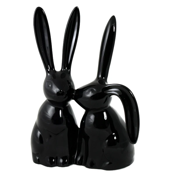 CRK-ZAJĄCE CAŁUJĄCE SIĘ  *SZKLIWO CZARNE* C-842SZK