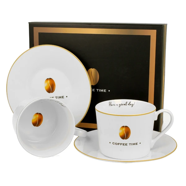 KOMPLET 2 FILIŻANEK 230 ML Duo Coffee Time porcelana 230 ml 2 szt.