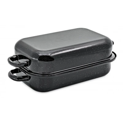 GĘSIARKA  EMALIOWANA 35CM PROSTOKĄTNA