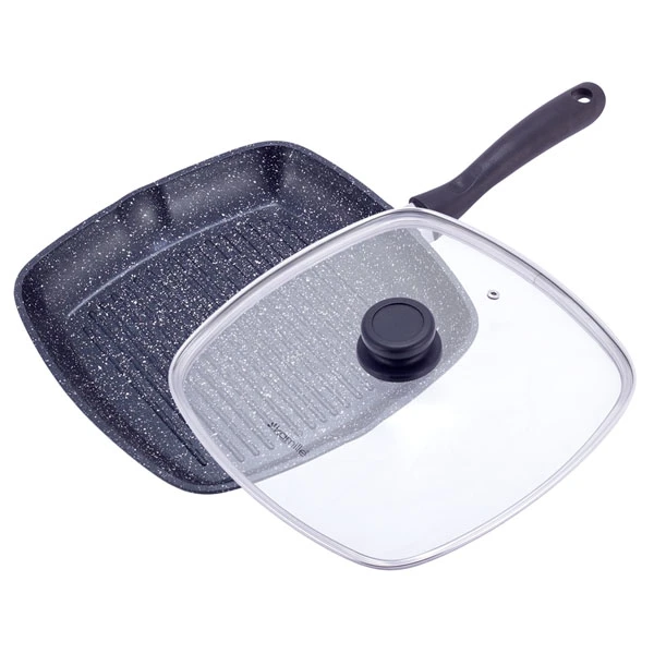 PATELNIA GRILLOWA 28CM MARMUROWA Z/P 4431