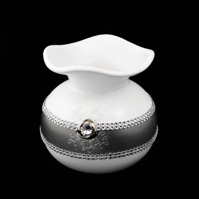 CER-WAZON GRUBY KWIAT MAŁY *DEKOR PASEK BIAŁY* C-667P