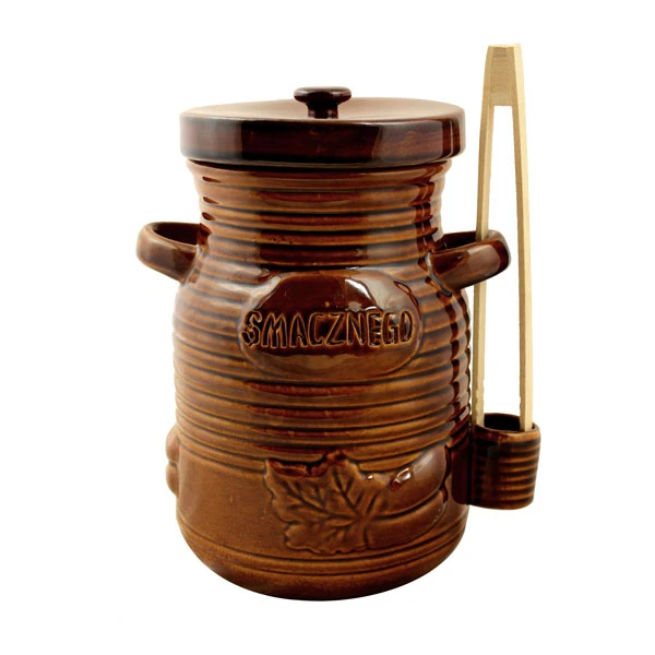 CH-POJEMNIK CERAMICZNY 1,5L NA OGÓRKI ZE SZCZYPCAMI MIODOWY 3255