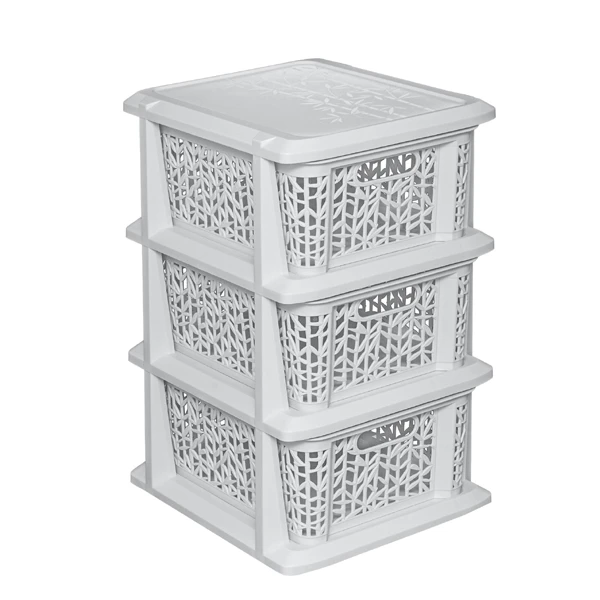 BRANQ-STOJAK BAMBOO Z 3 KOSZYKAMI BIEL ANTYCZNA 1763