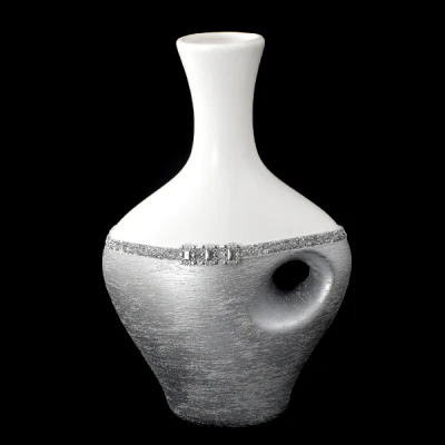 CER-BUTELKA ŚREDNIA Z DZIURKĄ * DEKOR AKSAMIT* C-770AK