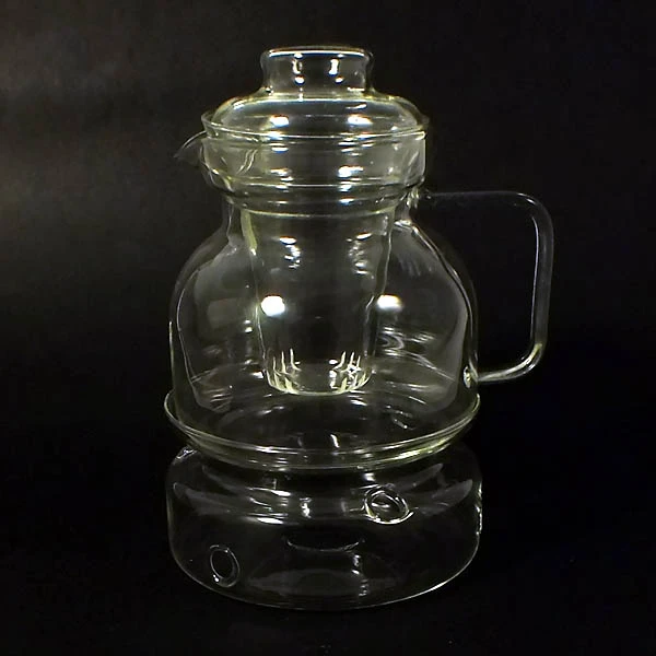 DZBANEK DO HERBATY Z PODGRZEWACZEM ZAPARZACZ SZKLANY ŻAROODPORNY DUŻY 1,5L