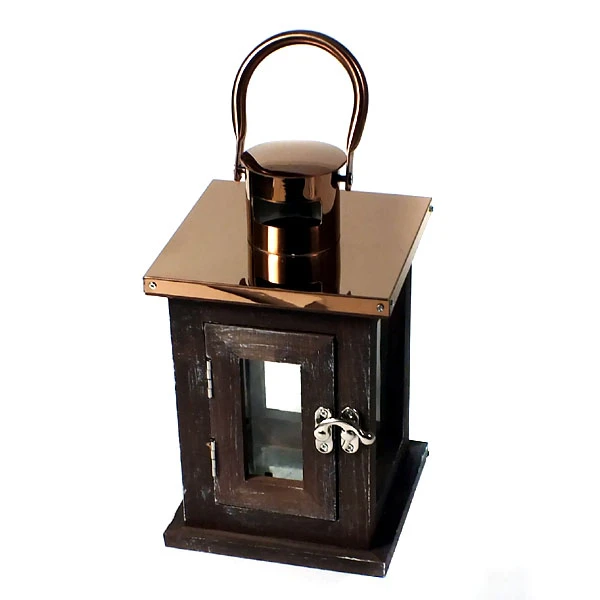 MON-LATARNIA MAŁA DREWNO+MIEDŹ 4358