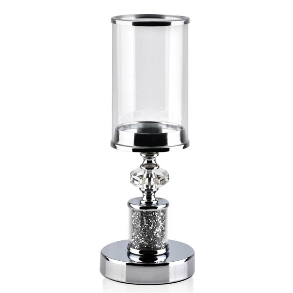 MON-ŚWIECZNIK Z KOLSZEM 12X32,5CM SREBRNY 6504