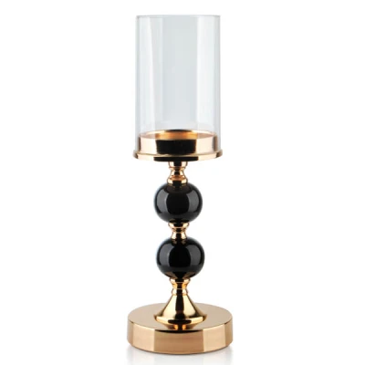 MON-ŚWIECZNIK Z KOLSZEM 12X37CM ZŁOTY 1029