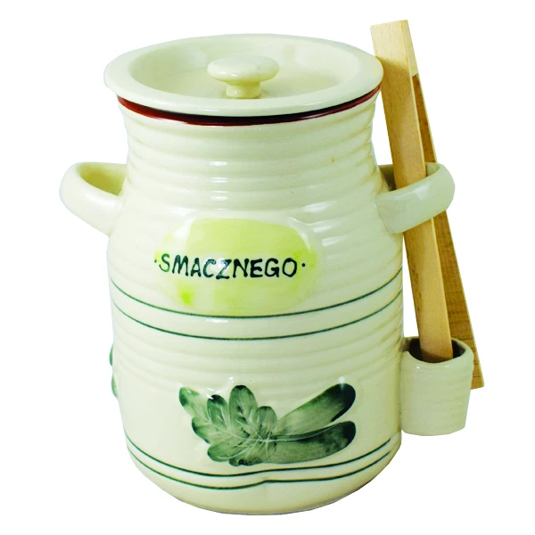 CH-POJEMNIK CERAMICZNY 3,5L NA OGÓRKI ZE SZCZYPCAMI BIAŁY 3156