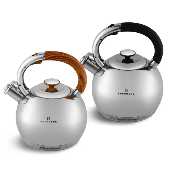 EB-CZAJNIK NIERDZEWNY BARYŁKA SATYNA DREWNIANA/CZARNA RĄCZKA 3L 7006S