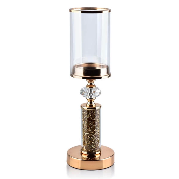 MON-ŚWIECZNIK Z KOLSZEM 12X38CM ZŁOTY 6535