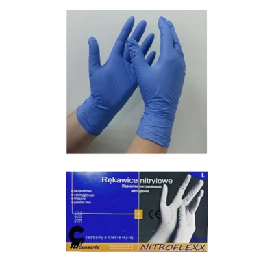 SILBET-RĘKAWICE NITRYLOWE *L* NITROFLEXX NIEBIESKIE A'100
