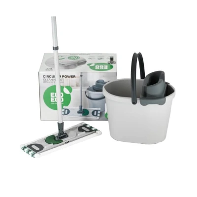 MOP PŁASKI + KIJ 130cm SKŁADANY + WIADRO 13L ZESTAW z wyciskaczem ECO EGO