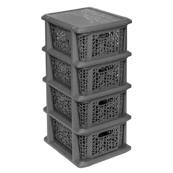 BRANQ-STOJAK BAMBOO Z 4 KOSZYKAMI ANTRACYT 1764
