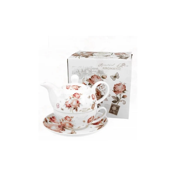 FILIŻANKA DO KAWY HERBATY ZE SPODKIEM ZESTAW Z IMBRYKIEM CZAJNIKIEM PREZENT