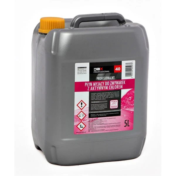 JAX-40 PROFESJONALNY PŁYN MYJĄCY DO ZMYWAREK Z AKTYWNYM CHLOREM *JAX PROFESSIONAL* 5L