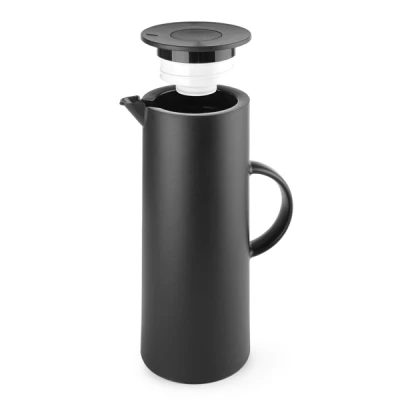 HENDI-DZBANEK PRÓŻNIOWY CZARNY Z PRZYCISKIEM 1L 449615