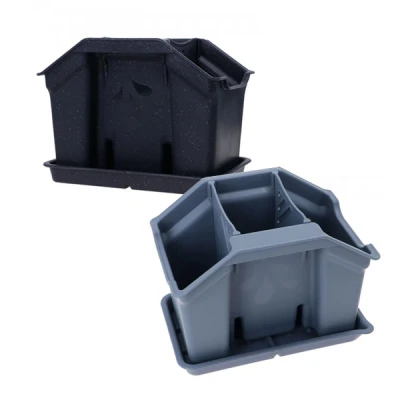 PORAJ-OCIEKACZ NA SZTUĆCE 3-KOMOROWY CZARNY/SZARY