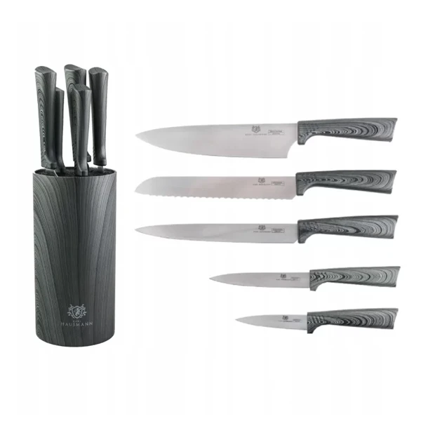 HAU-KPL.5SZT NOŻY W BLOKU SZARE 6052